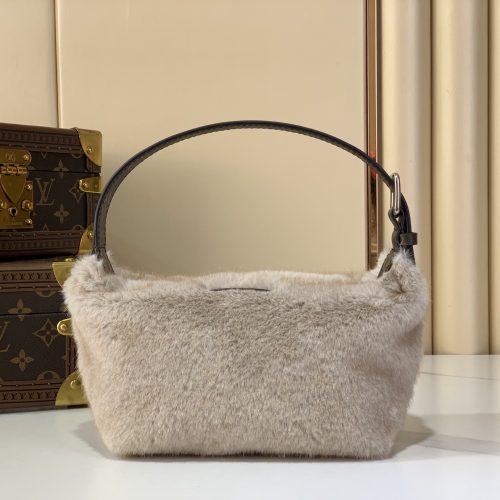 Shearling Underarm Pochette Bag